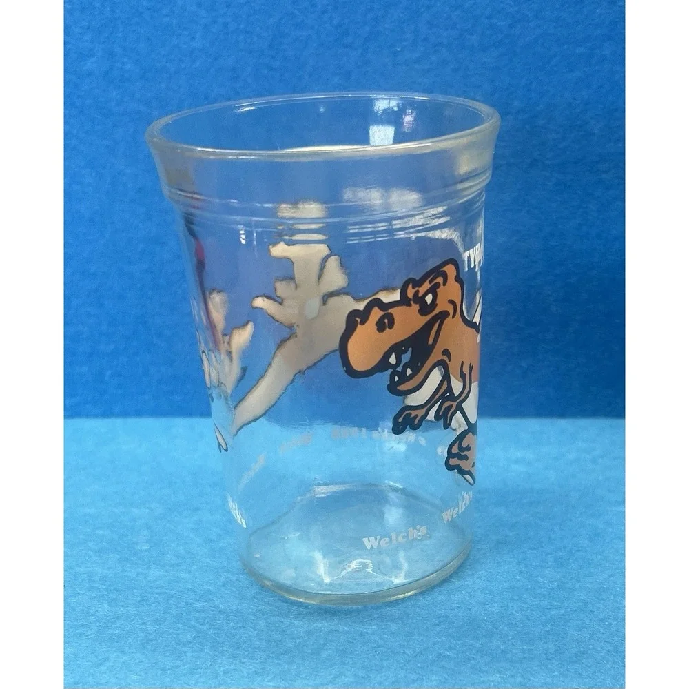 Welch's Jelly Jar Glass 1988 Tyrannosaurus Rex Dinosaur Vintage!‎